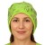 Czapka damska Beanie włoska cienka smerfetka jasnozielona w kwiaty