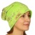 Czapka damska Beanie włoska cienka smerfetka jasnozielona w kwiaty