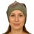 Czapka damska Beanie włoska cienka smerfetka ciemnozielona kwiatowa