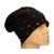 Czapka damska Beanie włoska cienka smerfetka czarna gwiazdki