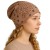 Czapka damska Beanie włoska cienka smerfetka cappuccino we wzory