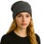 Czapka damska Beanie włoska cienka smerfetka grafitowa w napisy