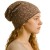 Czapka damska Beanie włoska cienka smerfetka beżowa w kwiatuszki