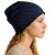 Czapka damska Beanie włoska cienka smerfetka granatowa w kropeczki