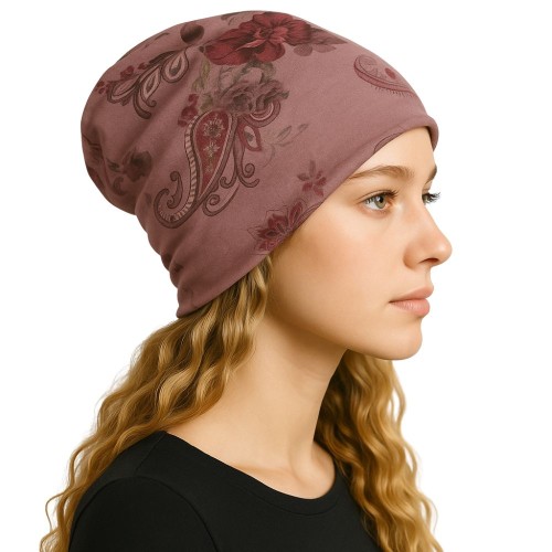 Czapka damska Beanie włoska cienka smerfetka bawełna różowa