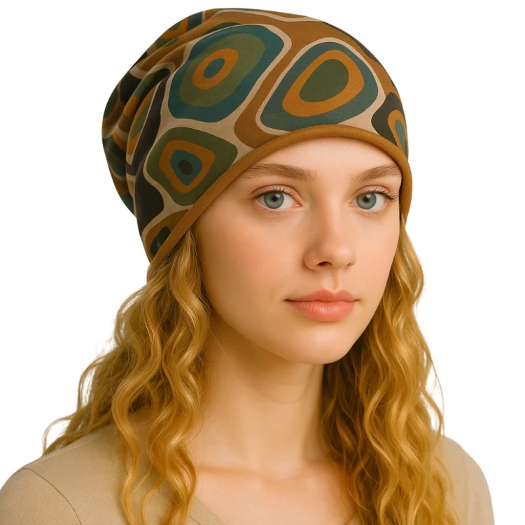 Czapka damska Beanie włoska cienka smerfetka bawełna beżowa