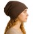 Czapka damska Beanie włoska cienka smerfetka bawełna brązowa w kratkę