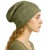 Czapka damska Beanie włoska cienka smerfetka bawełna zielona napisy