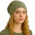 Czapka damska Beanie włoska cienka smerfetka bawełna zielona napisy