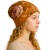 Czapka damska Beanie włoska cienka smerfetka bawełna musztardowa w kwiaty