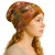Czapka damska Beanie włoska cienka smerfetka bawełna musztardowa w kwiaty