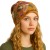 Czapka damska Beanie włoska cienka smerfetka bawełna musztardowa w kwiaty