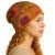 Czapka damska Beanie włoska cienka smerfetka bawełna musztardowa w kwiaty