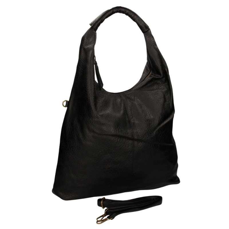 Torebka damska czarna typu hobo