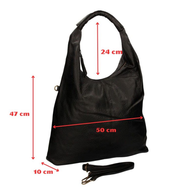 Torebka damska czarna typu hobo