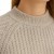Sweter Damski Raglanowy Półgolf Prążkowany Włoski Beżowy/Szary
