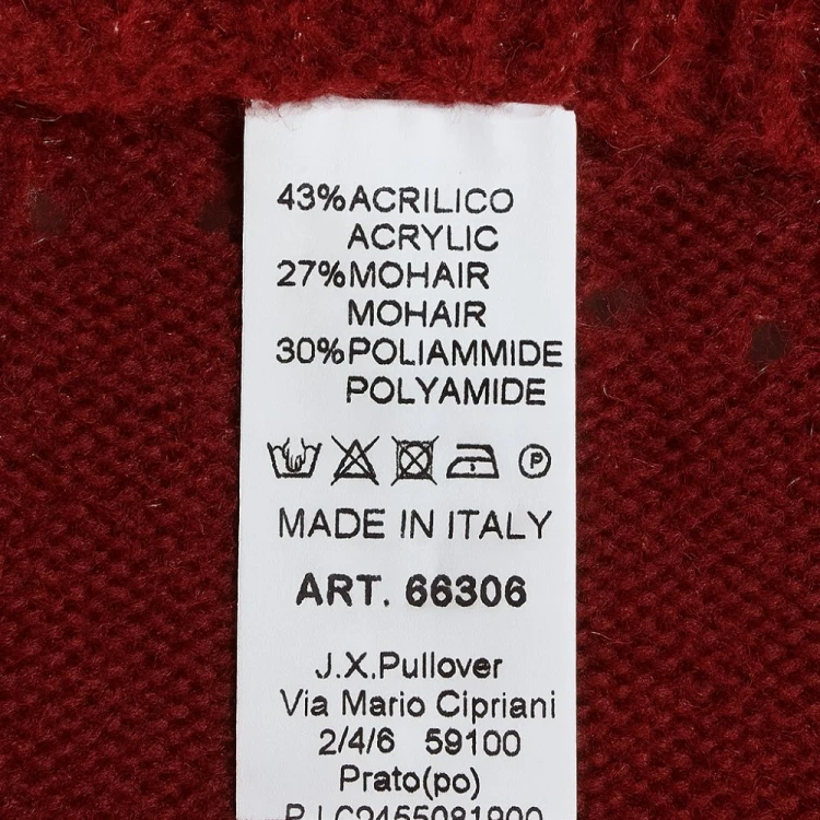 Sweter Damski Ażurowy z Metalicznym Blaskiem Włoski Bordowy