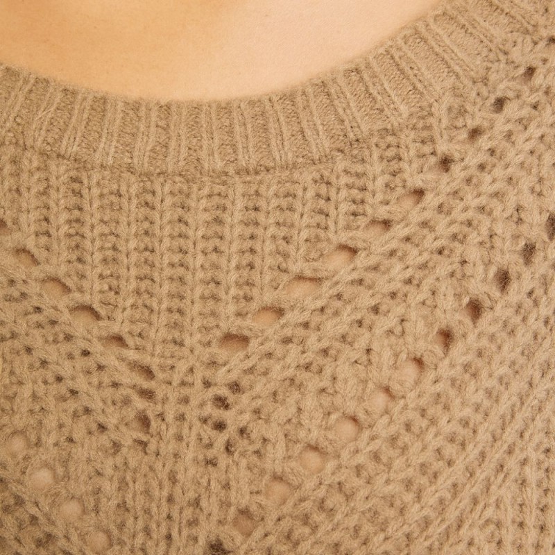 Sweter Damski Ażurowy Włoski Beżowy S/M