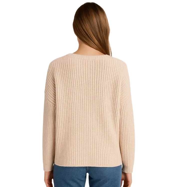 Sweter Damski Ażurowy Włoski Pudrowo Różowy M/L