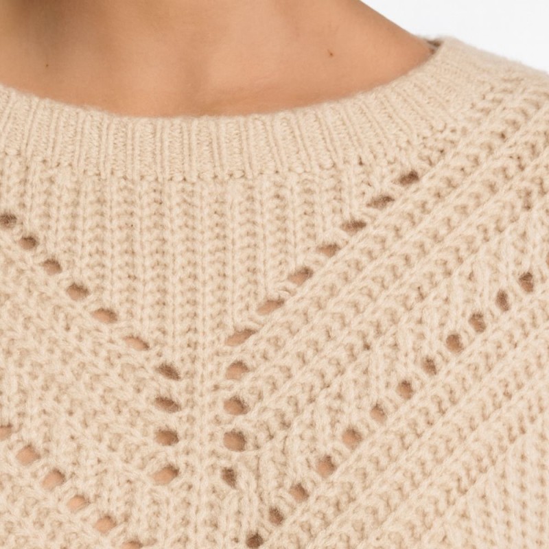 Sweter Damski Ażurowy Włoski Pudrowo Różowy M/L