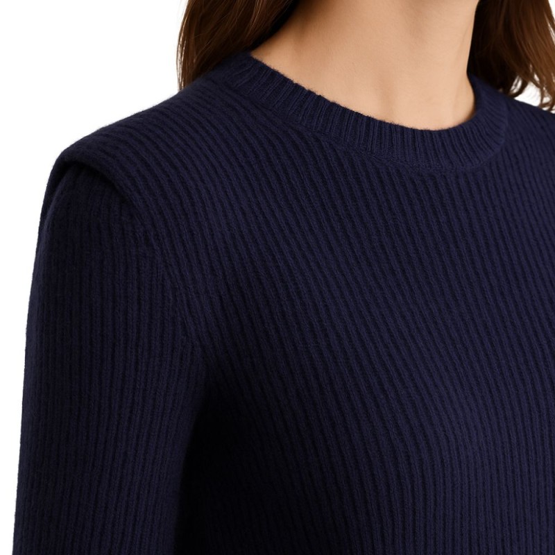 Sweter Damski z Bufkami Włoski Granatowy