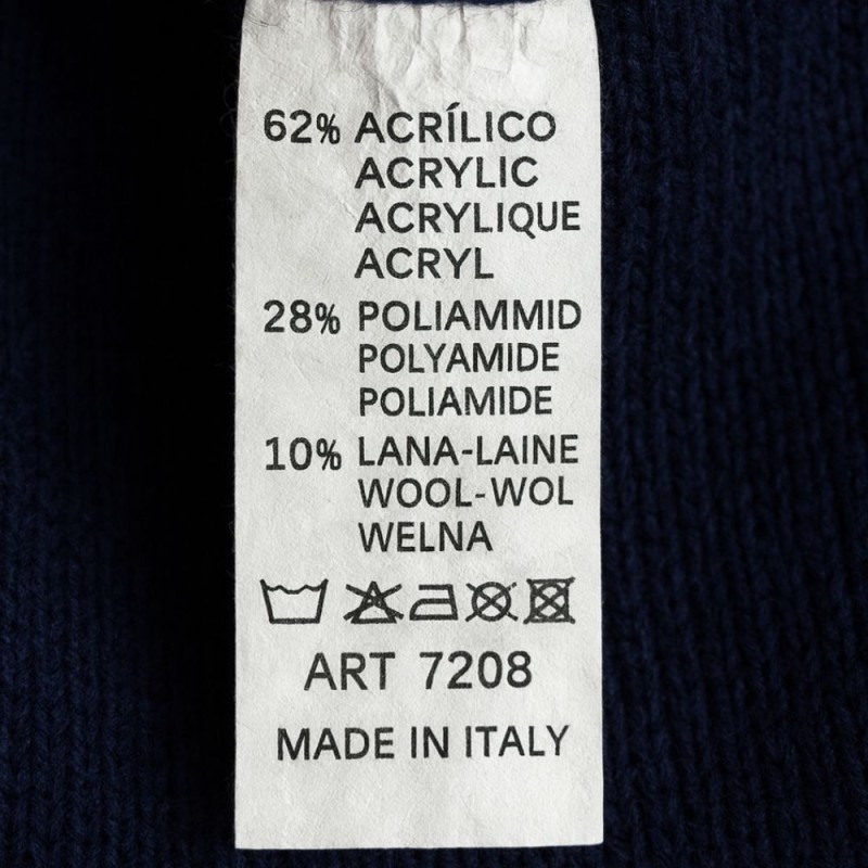 Sweter Damski z Bufkami Włoski Granatowy