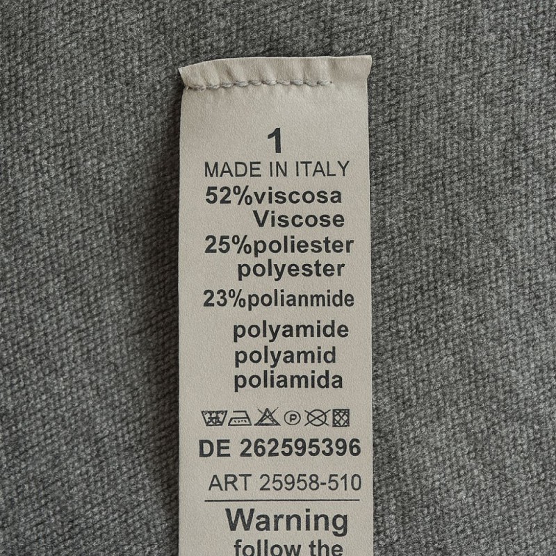 Sweter Damski Klasyczny Włoski Szary