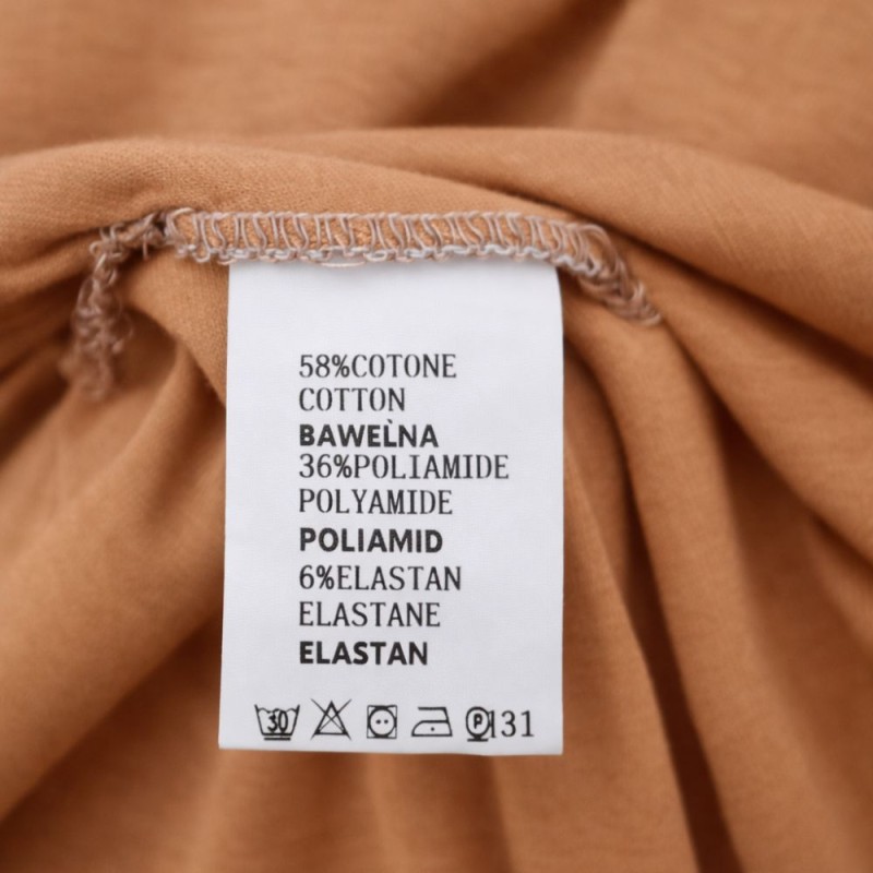 Bluzka Damska Asymetryczna Włoska Karmelowa