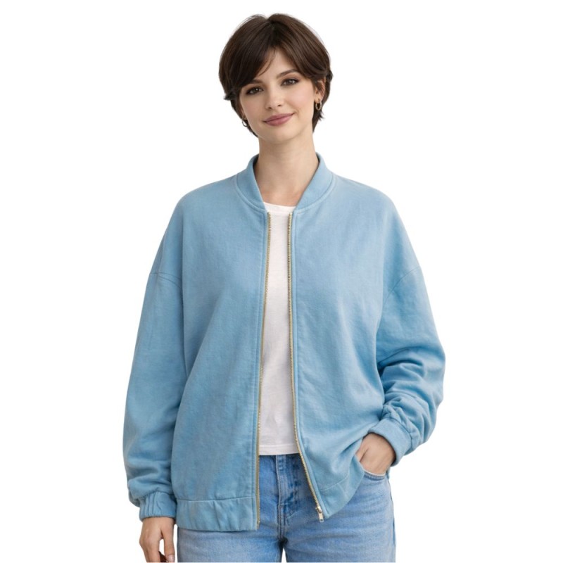 Bluza Damska Rozpinana Włoska Błękitna