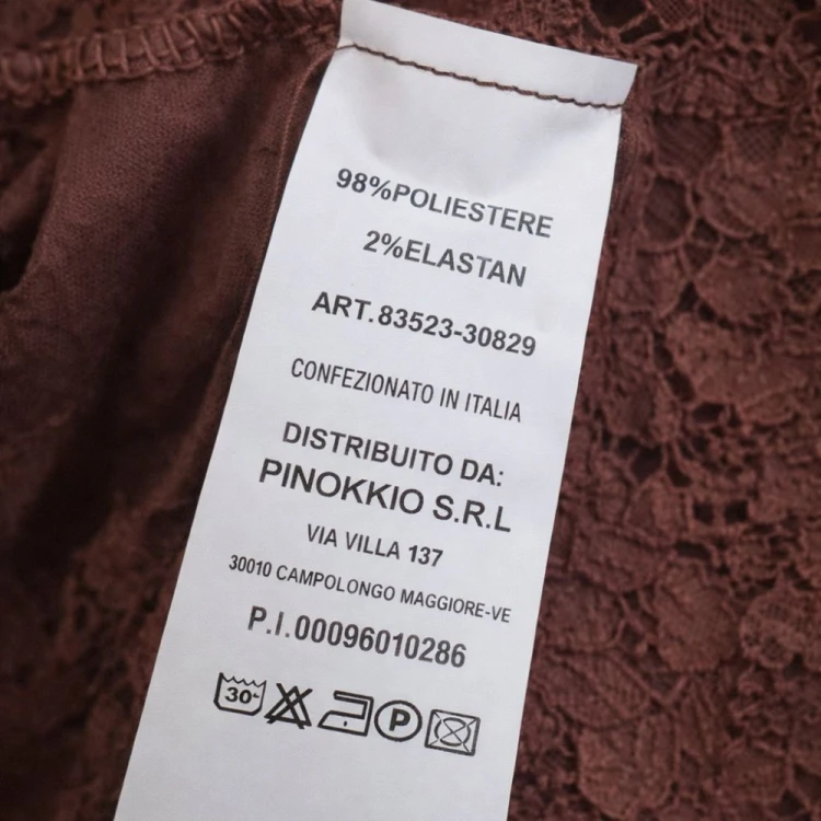 Sukienka Damska Koronkowa Włoska Brązowa
