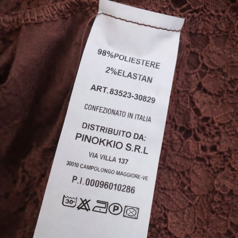 Sukienka Damska Koronkowa Włoska Brązowa