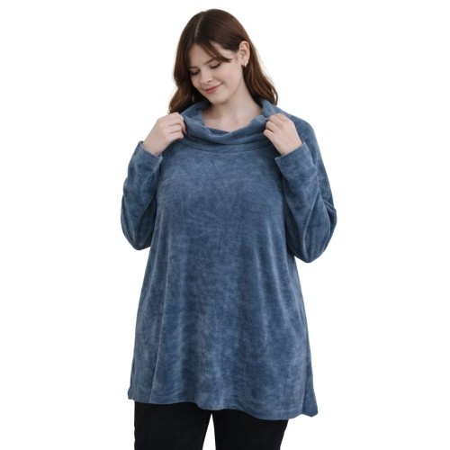 Bluza Damska Sztruksowa Włoska Turkusowa