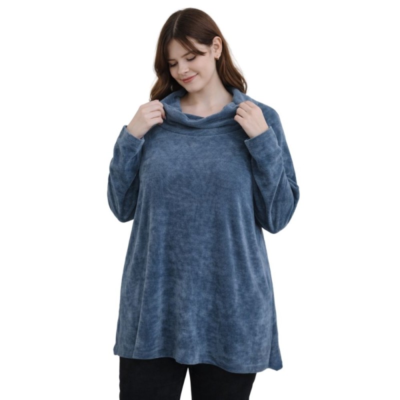 Bluza Damska Sztruksowa Włoska Turkusowa