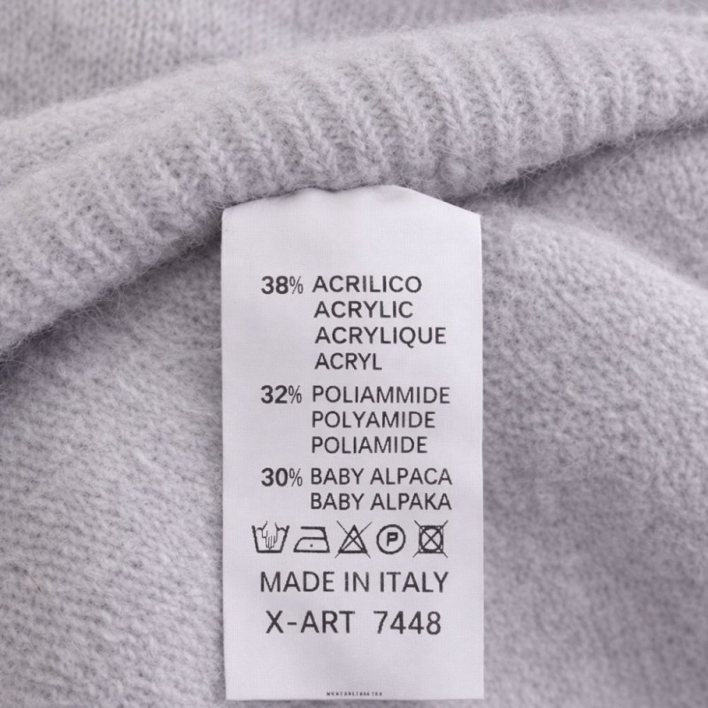 Sweter Damski z Krótkim Rękawem Włoski Szary