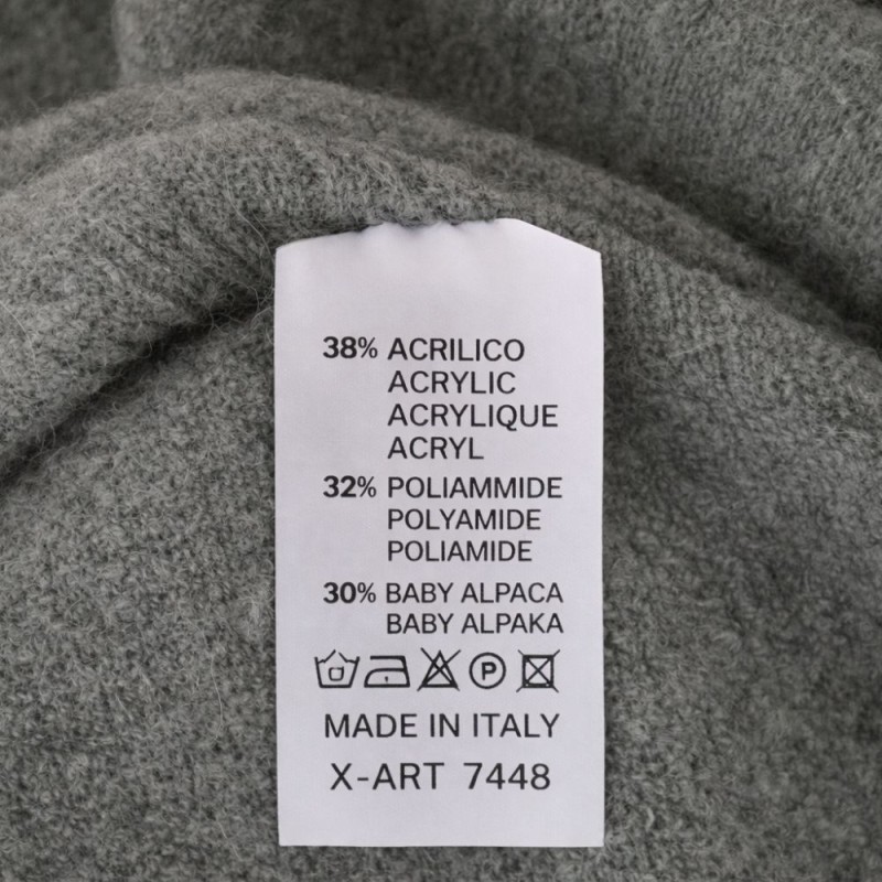 Sweter Damski z Krótkim Rękawem Włoski Khaki