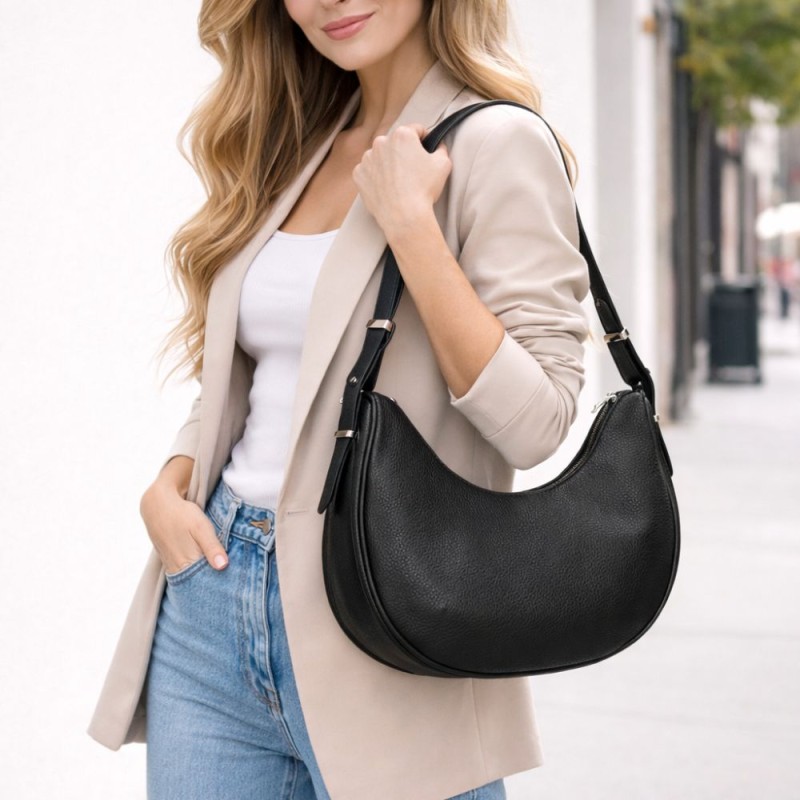 Torebka damska typu hobo czarna