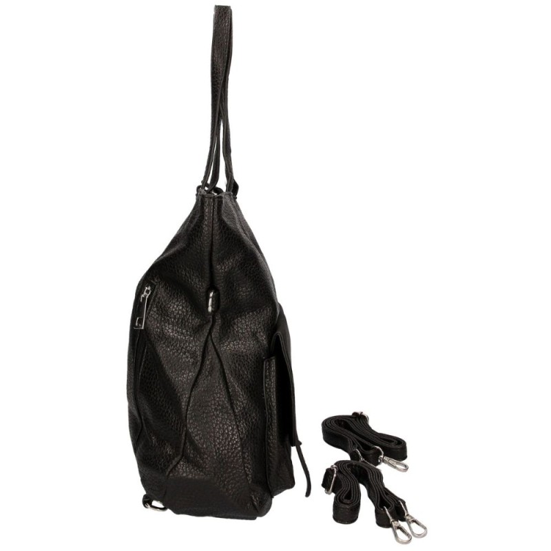 Torbo-plecak damski czarny – elegancki plecak i torebka 2w1