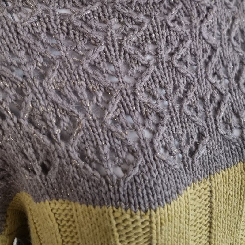 Sweter Damski Włoski w Paski Oversize Kolorowy One Size