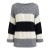 Sweter Damski Włoski w Paski Oversize Szary Biały One Size