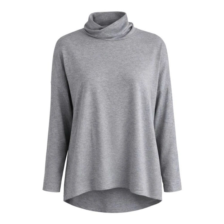 Sweter Damski z Golfem Włoski Szary