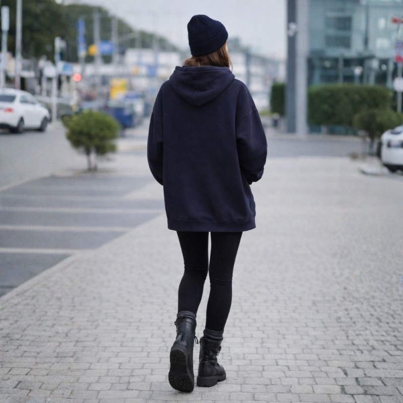 Bluza Damska Duży Rozmiar Włoska Granatowa