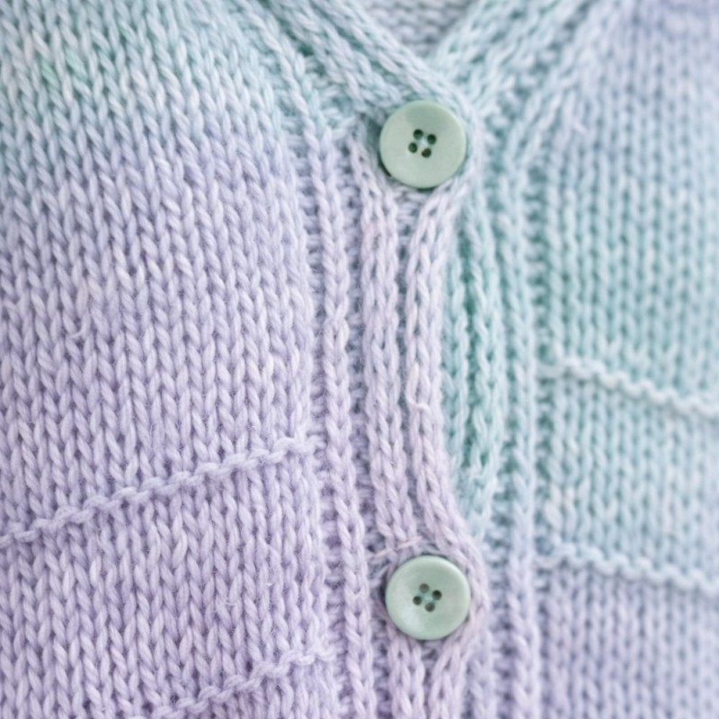 Sweter Kardigan Damski Włoski Miętowo-Fioletowy Oversize