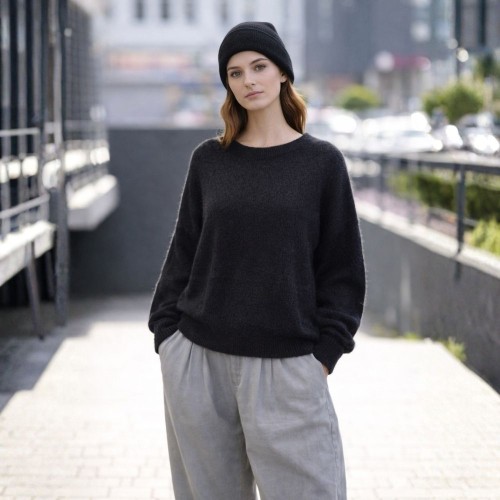 Sweter Damski Włoski Czarny