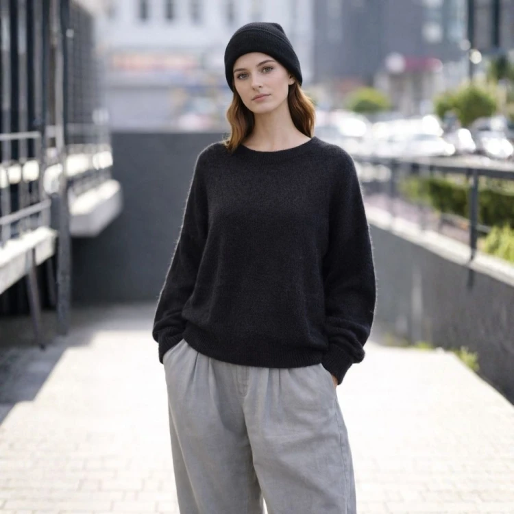 Sweter Damski Włoski Czarny