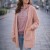 Sweter Damski Kardigan Różowy Oversize z Kieszeniami One Size