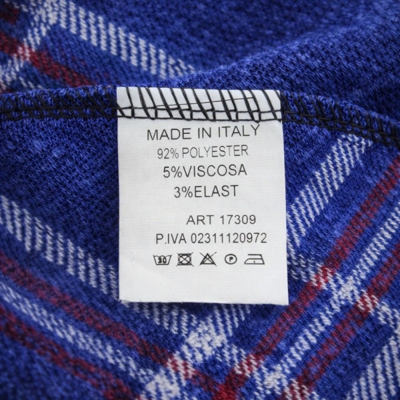 Spódnica damska w kratę Włoska niebieska one size