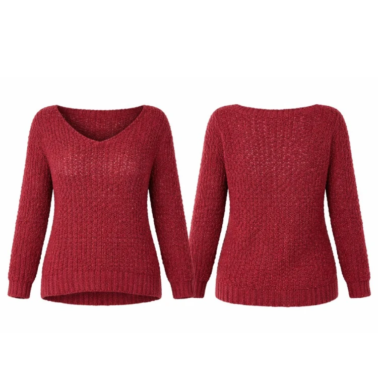 Sweter damski OVERSIZE wełna alpaka BORDOWY luźny włoski UNI