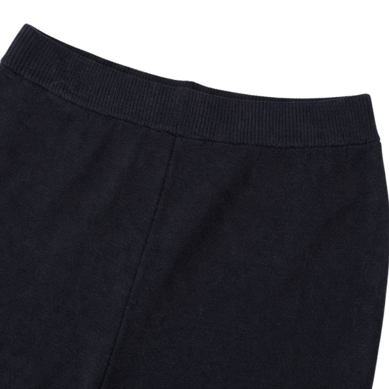 Spodnie damskie dzianinowe szeroka nogawka Włoskie czarne one size