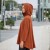 Bluza damska oversize z kapturem bawełniana Włoska rdzawa one size