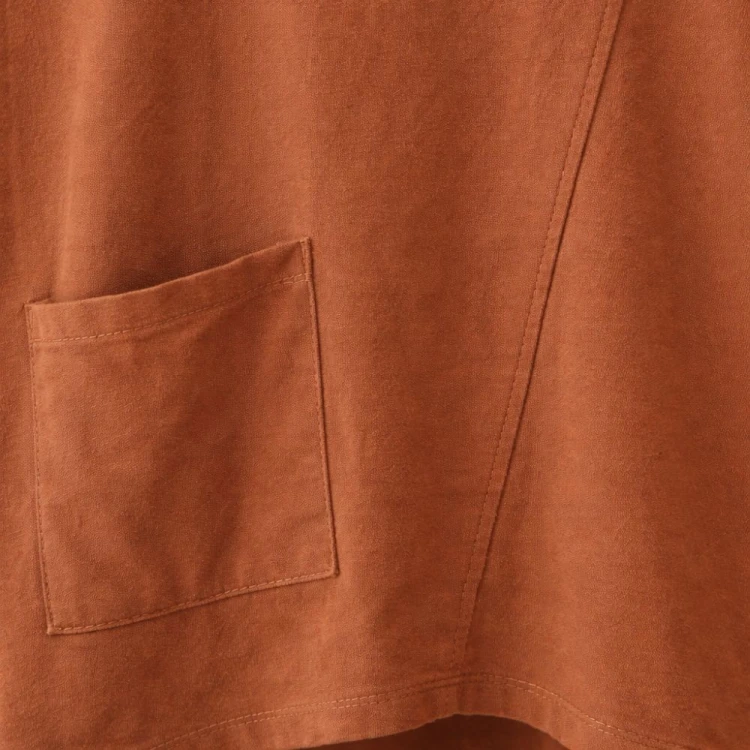 Bluza damska oversize z kapturem bawełniana Włoska rdzawa one size